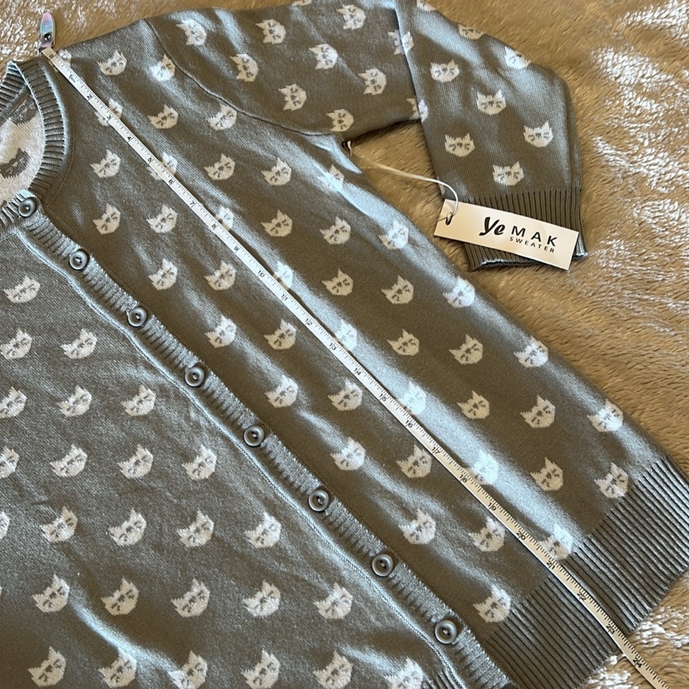 YEMAK Women's Cute Cat Pattern Cardigan
Sweater - Picture 11 of 16